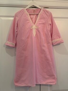 Pink Embroidered V-Neck Dress